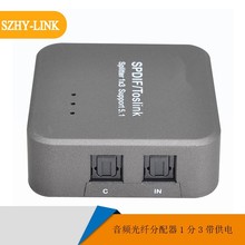 SZHY-LINK 3路音频光纤分配器1分3二带供电音频光纤共享器一分三2