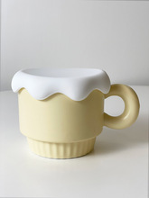 奶fufu马克杯高颜值带盖勺可爱盖子通用陶瓷早餐燕麦片牛奶办公室