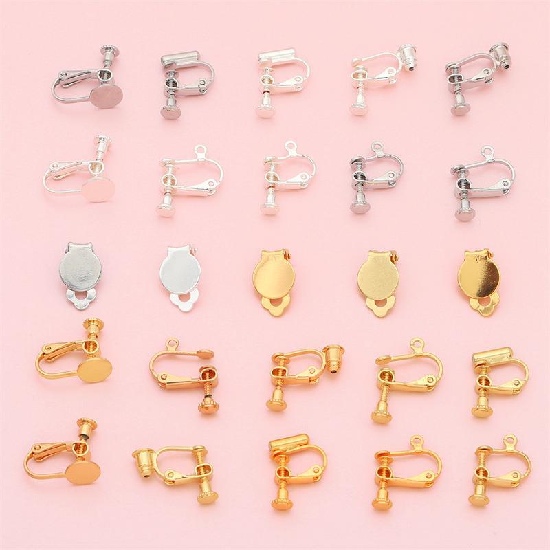 跨境热卖14k/18k铜镀保色螺旋耳夹无耳洞青蛙夹 diy饰品耳钉配件