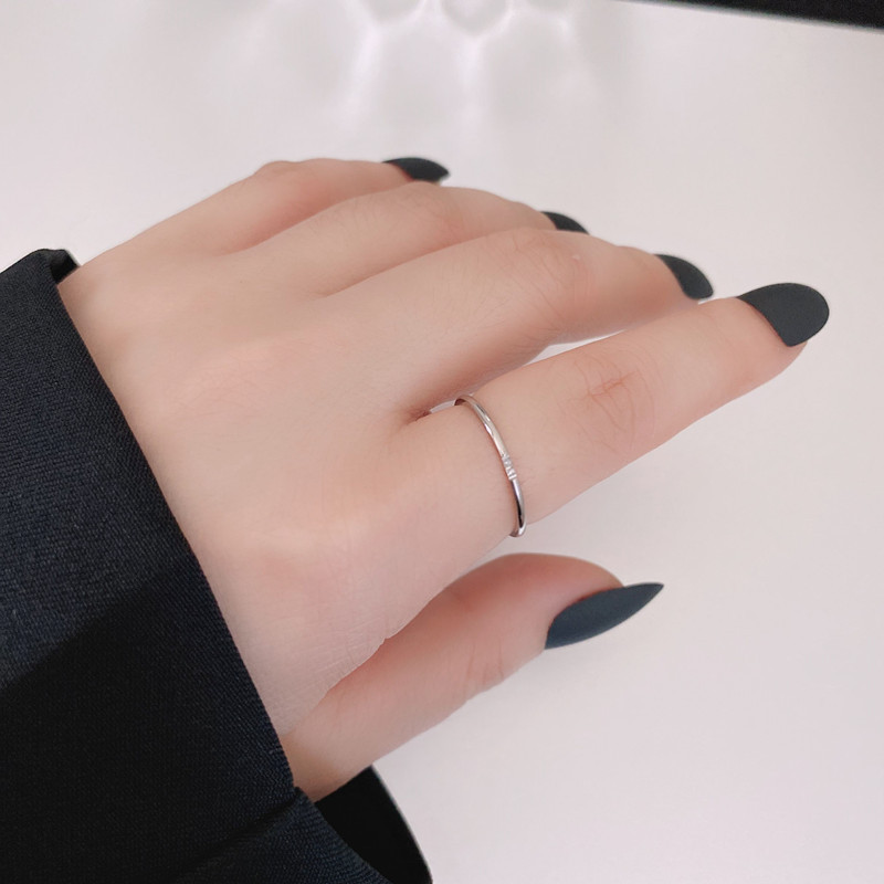 Round Titanium Steel No Fading Ring Female Special-Interest Design High-Grade Golden Geometric Simple Simple Bracelet Personality Ring