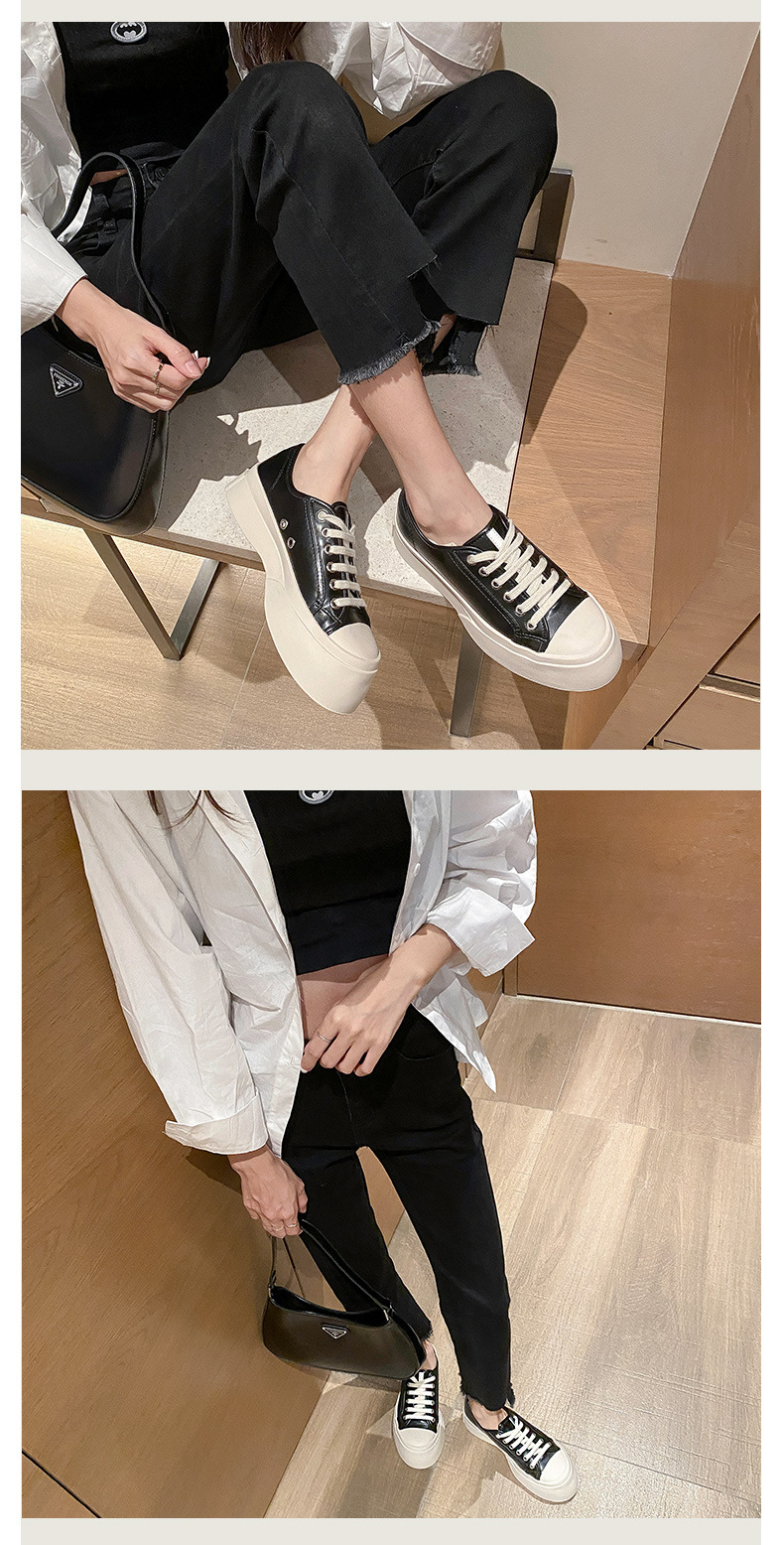 mona张绮贤同款休闲鞋女2021女鞋秋季大头运动小白鞋厚底松糕板鞋