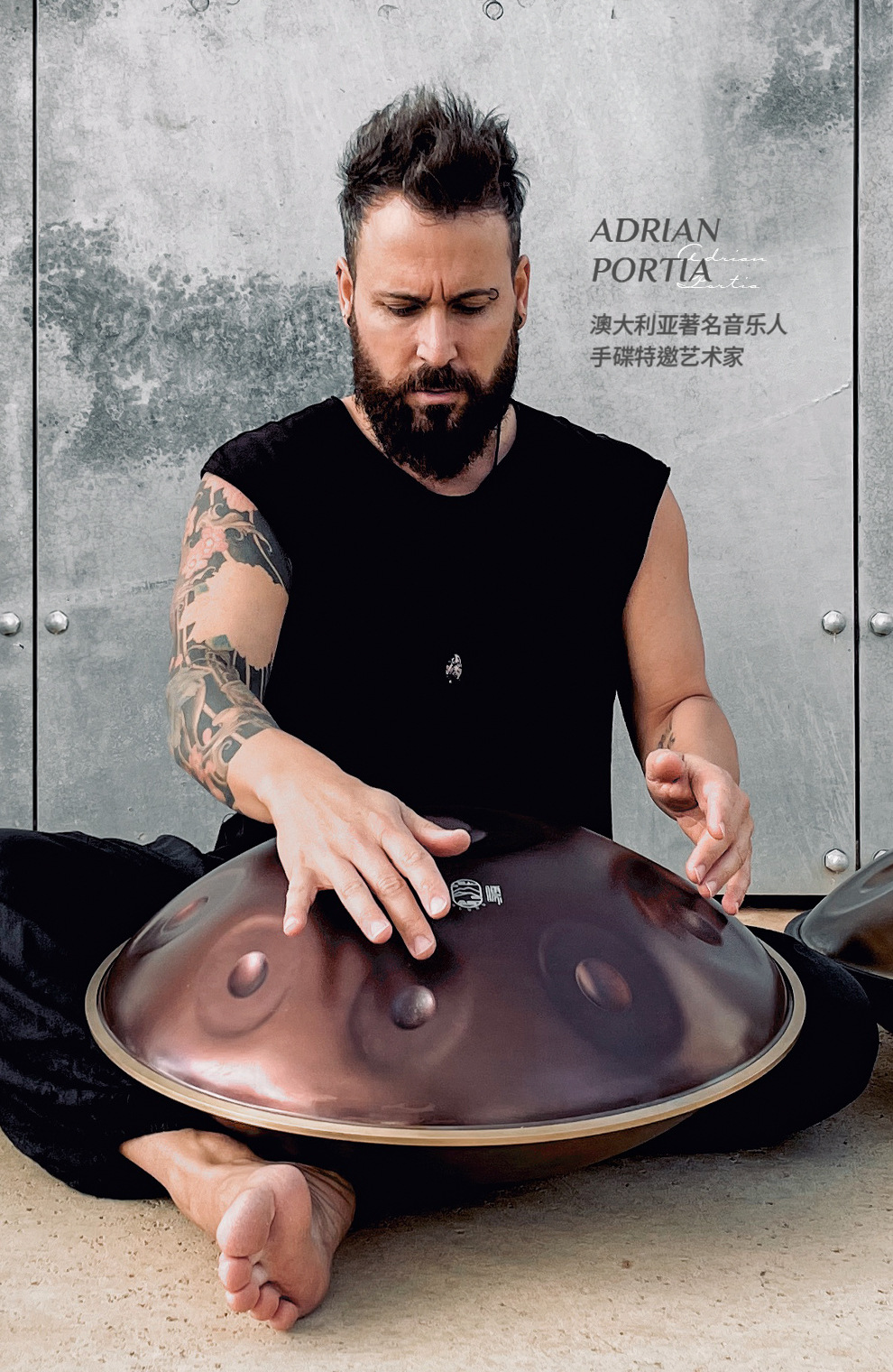 鲁儒专业级手碟鼓 handpan手碟 无忧鼓空灵鼓乐器色空鼓钢舌鼓