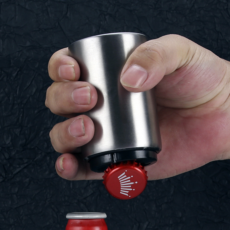 不锈钢自动啤酒开瓶器酒吧开酒器创意个性开盖器ktv家用酒具logo