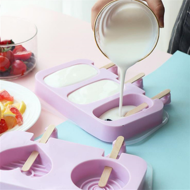 Silicone Ice Cream Mold Food Grade Ice Box with Lid
