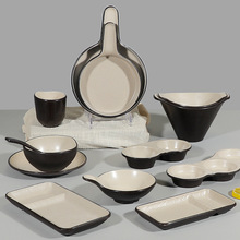 密胺小碗日式塑料火锅酱料碗餐厅摆台餐具仿瓷创意两三格蘸水味碟