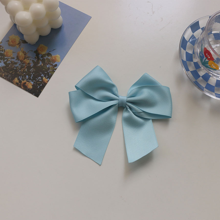 Starry Blue Series Ribbon Handmade Bow Hair Accessories Warm Blue Sweet Japanese and Korean Style Barrettes Pairs Ponytail Twist Braid Hair Rope