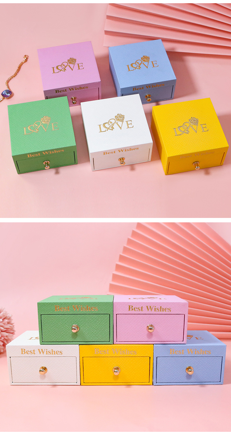 创意新款施华洛世奇抽屉盒马卡龙首饰礼盒耳钉戒指吊坠盒现货批发