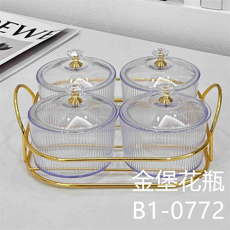 Transparent Plastic round Fruit Plate Living Room Coffee Table Household Storage Box Refreshments Candy Plate Dim Sum Plate Dried Fruit Box