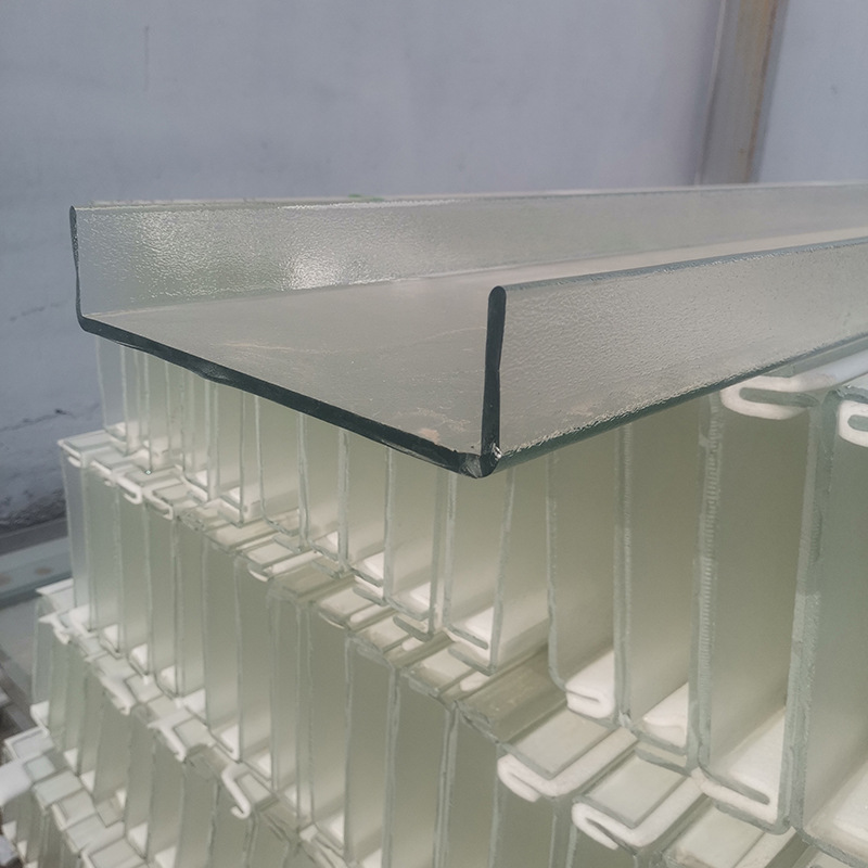 u型槽型玻璃可钢化建筑外墙玻璃定尺定做可钢化7mm香梨长虹磨砂