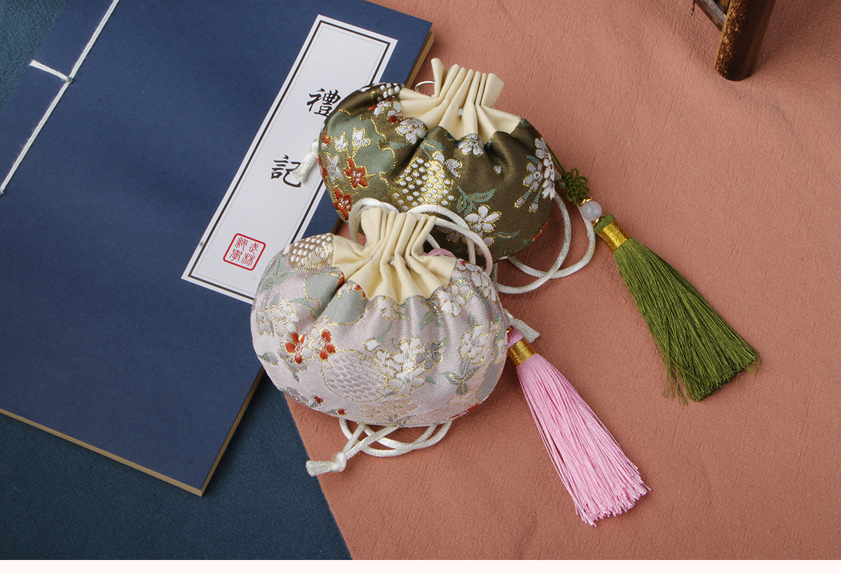 端午节香囊空袋汉服装饰香包空袋子长绳挂脖古风香袋刺绣驱蚊荷包