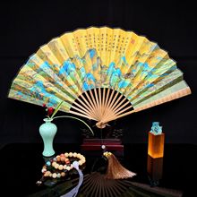 9寸竹节中国名画宣纸折扇中国风古风扇子礼品折叠扇定制扇子定做