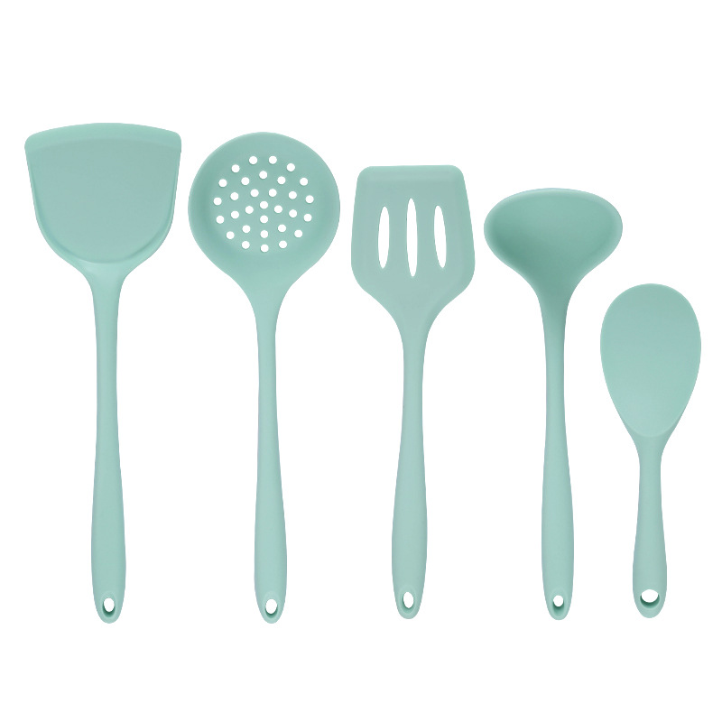 Silicone Kitchenware Soup Ladle Spatula Colander Spoon Non-Stick Pan Kitchenware Food Grade Kitchen Supplies Set Wholesale