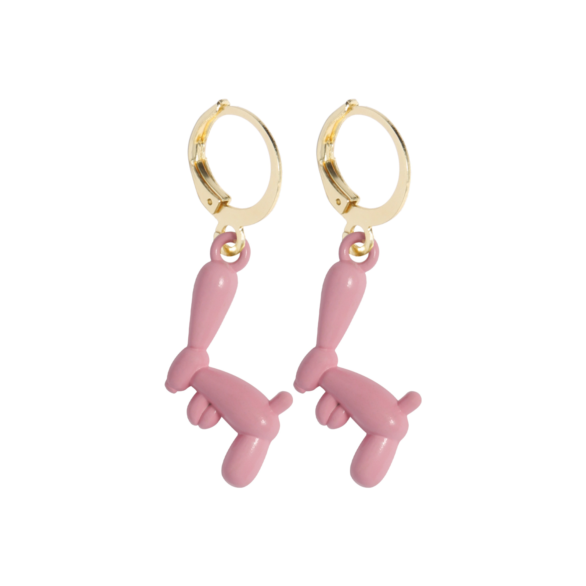 Europe and America Cross Border Pink Earrings Fashion Retro Minority Flower Bear Puppy Earrings Personalized Temperament Earrings Wholesale