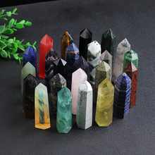 天然水晶六棱单尖柱多种材质水晶柱跨境热销厂家直供