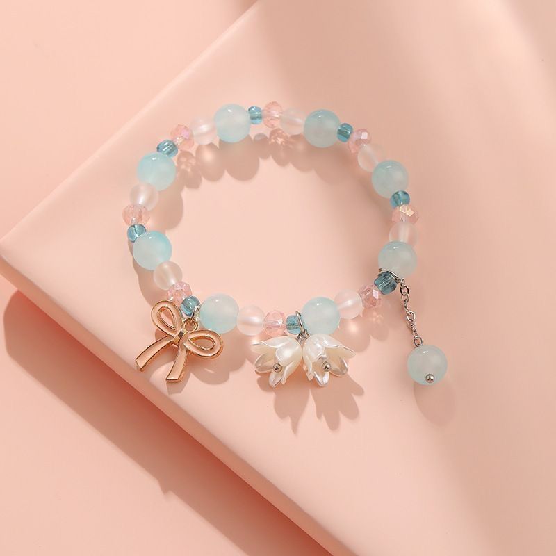 Spring and Summer New Sweet Lily Bracelet Simple and Fresh Student Girlfriends Bracelet Gradient Fashion Ornament Spot