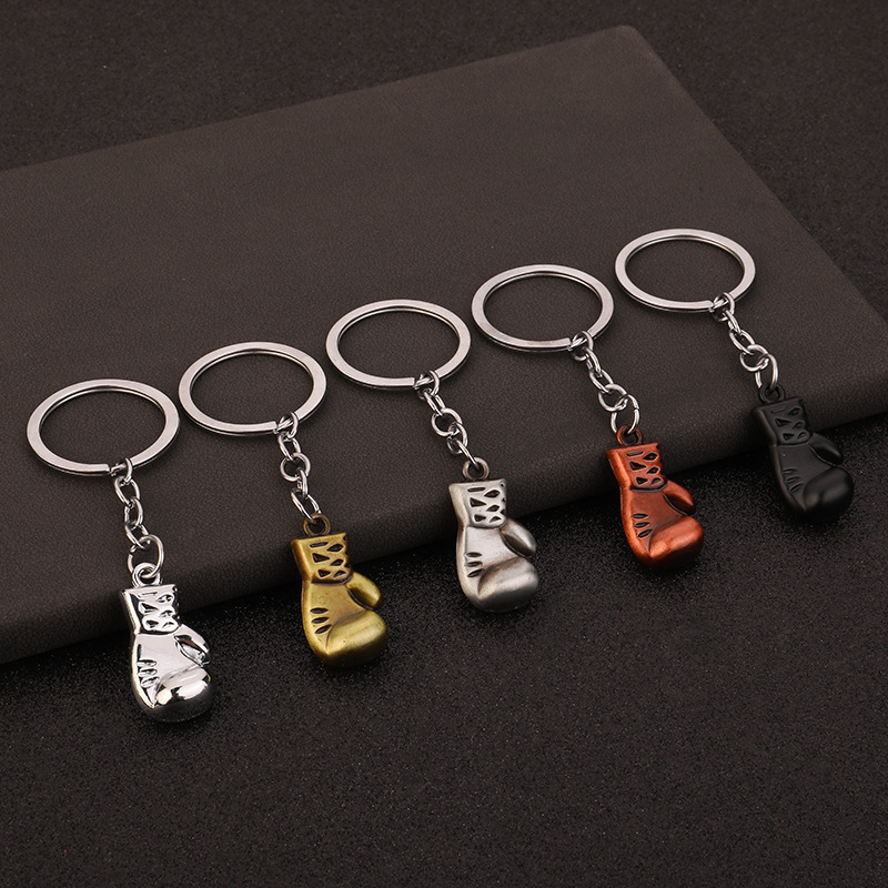 personality new men‘s fitness boxing keychain boxing glove key pendants 3d metal fight personality