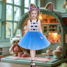 万圣节可爱小猫咪动物表演服儿童动漫盖比的玩具屋角色扮演公主裙