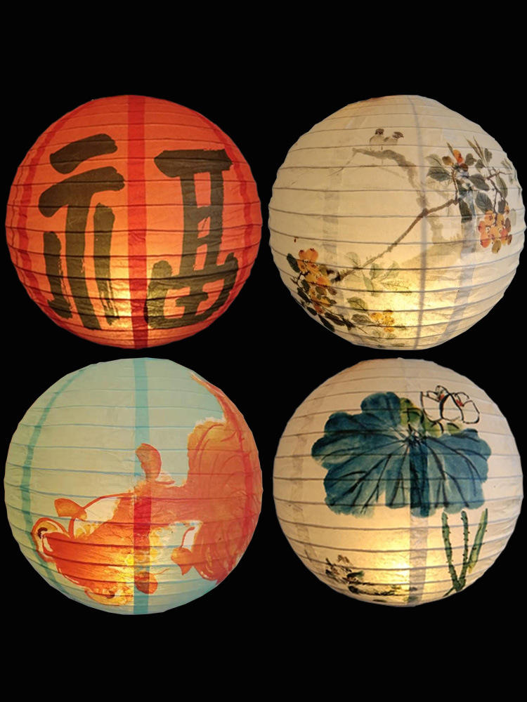 汉服红灯元旦糊装饰灯笼新年纸灯挂饰笼中式花灯舞蹈手提春节古风