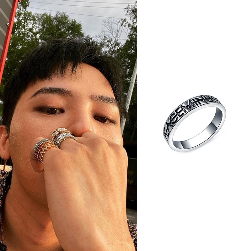 权志龙ins同款饰品pmo字母戒指