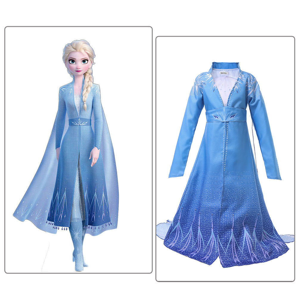 frozen 2 elsa冰雪奇缘2安娜爱莎公主裙女童礼服艾莎公主连衣裙