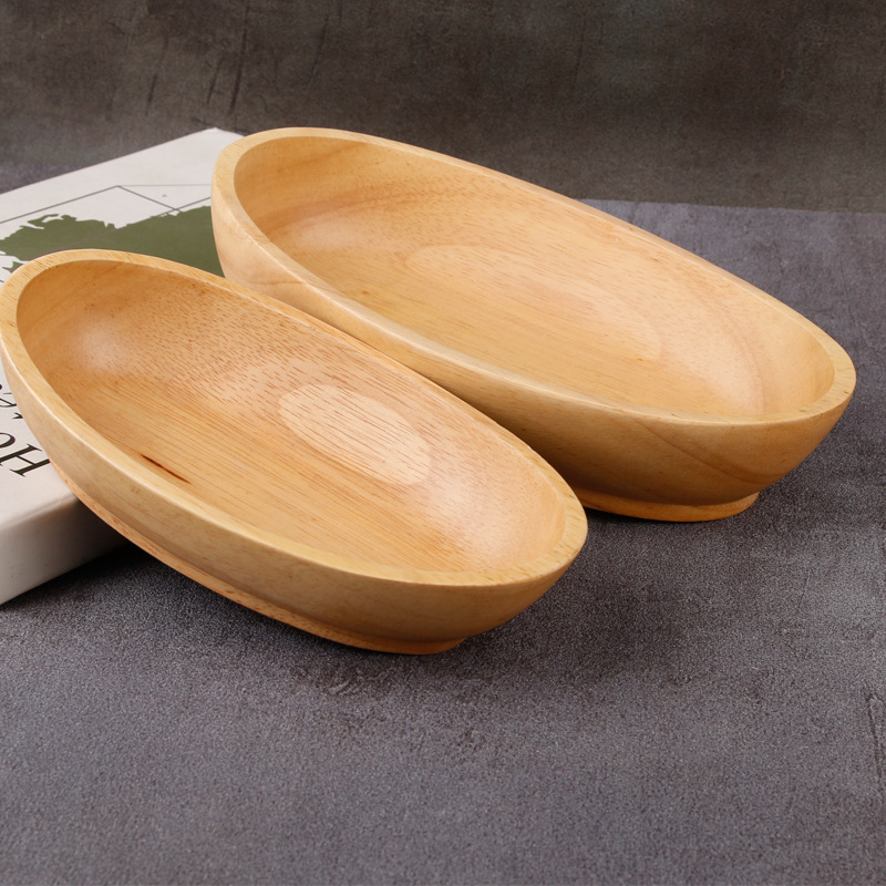 家用水果盘船形橡胶木果盘 木质糖果盘 大干果盘船型木制根雕托盘