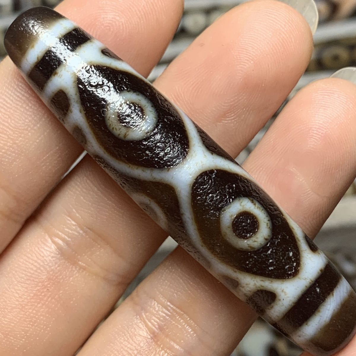 一物一图 天然玛瑙老矿料高油包浆龙眼六眼天珠吊坠男女文玩饰品