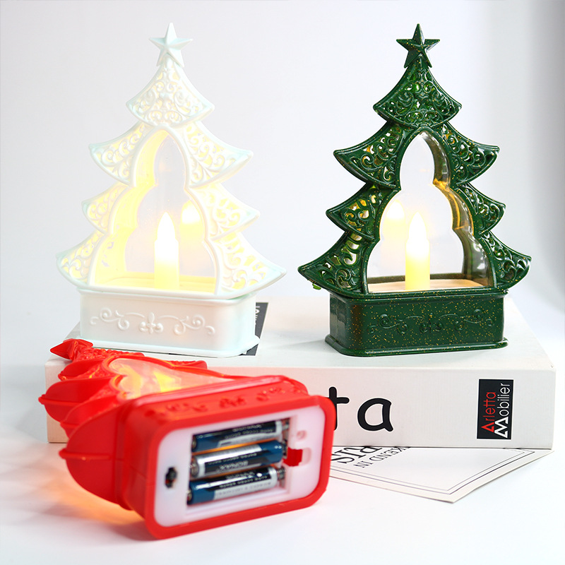 Christmas Tree Storm Lantern LED Electronic Candle Decoration Storm Lantern Crafts