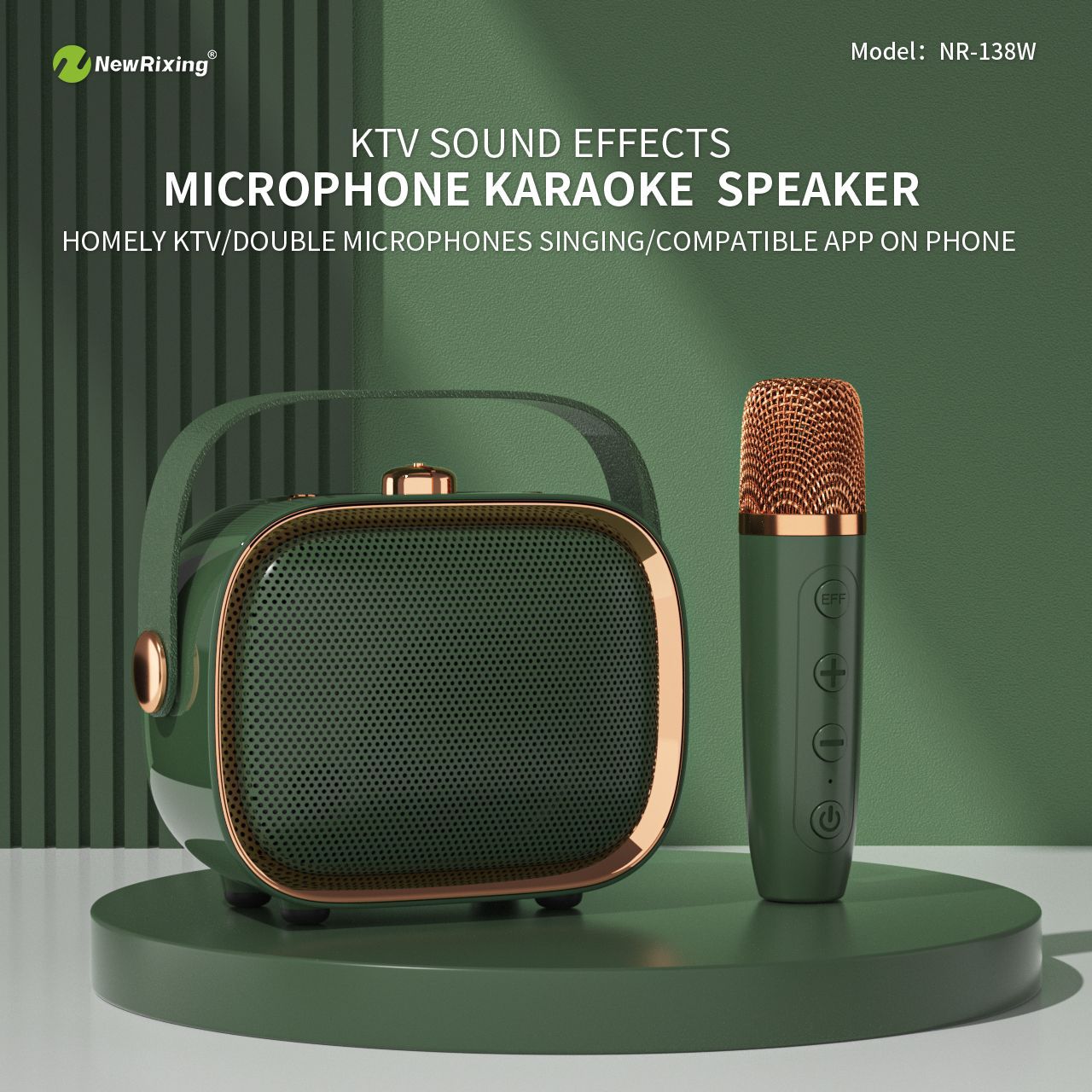 NR-138W Family KTV Stereo Suit Home Karaoke Microphone Professional Karaoke Singing and Singing All-in-One Machine Microphone