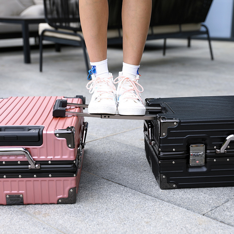 Factory Spot Goods Aluminum Magnesium All Aluminum Case Student Season Universal Wheel Suitcase All Aluminum Frame Three-Piece Suitcase