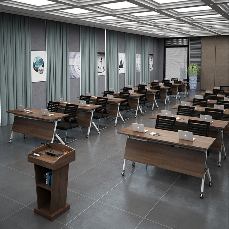 折叠培训桌移动长条桌组合翻版培训多功能会议条形桌椅辅导班课桌