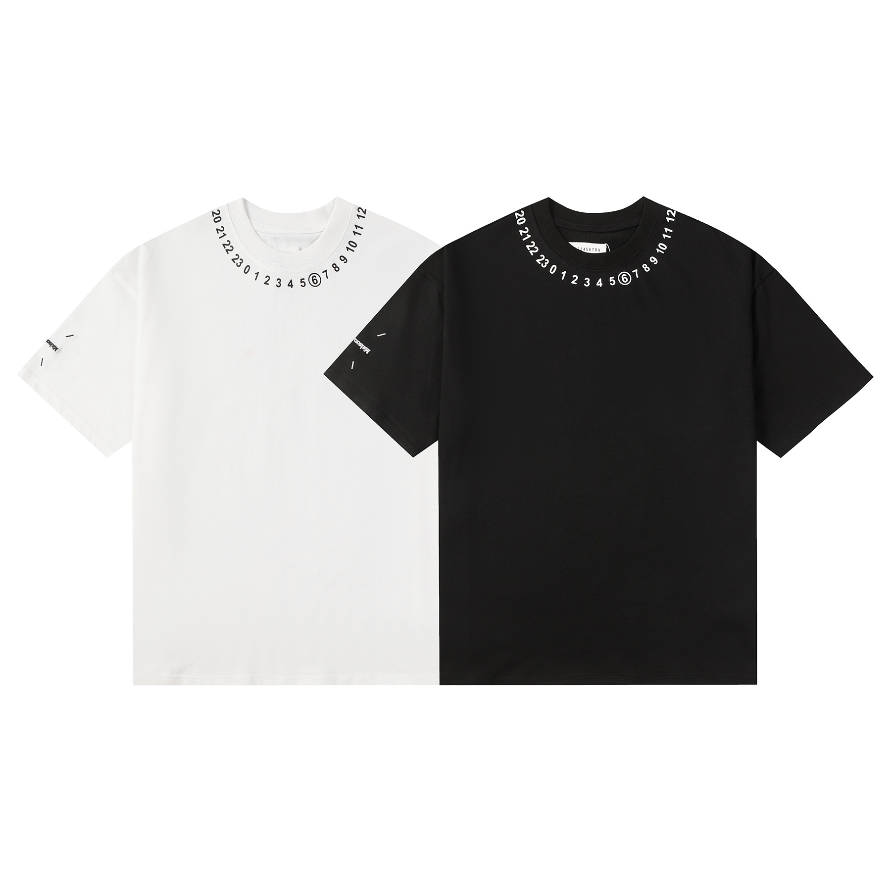 实拍maison margiela 马吉拉 夏季新款字母logo创意圆领男女短袖t