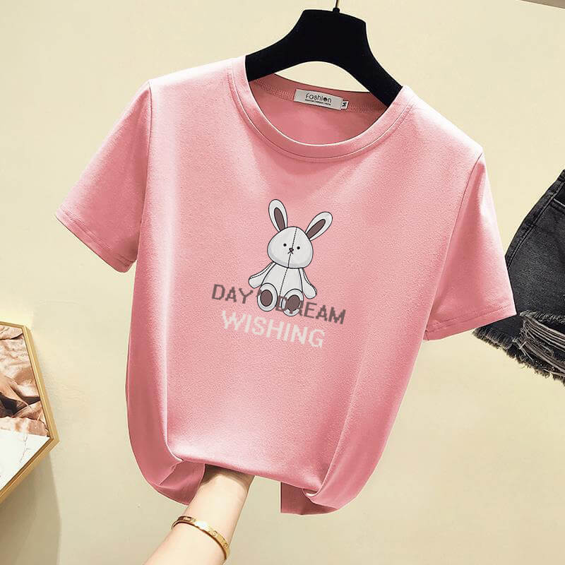 东南亚2021夏季新款韩版宽松短袖t恤女网红ins潮可爱学生宽松上衣