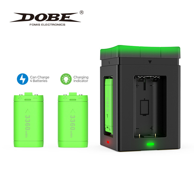 xbox series s/x手柄电池4合1智能显示充电座xboxone手柄电池包