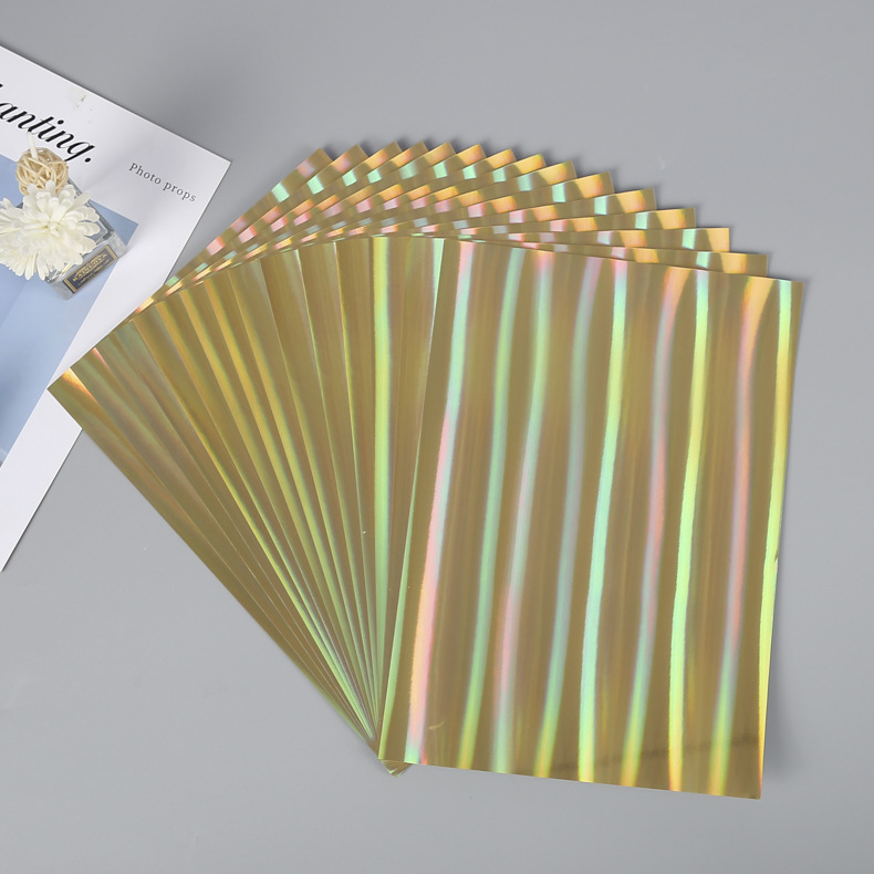 镭射卡纸幻彩a4卡纸定 制pet炫彩金色卡纸定 做可免费设计批发