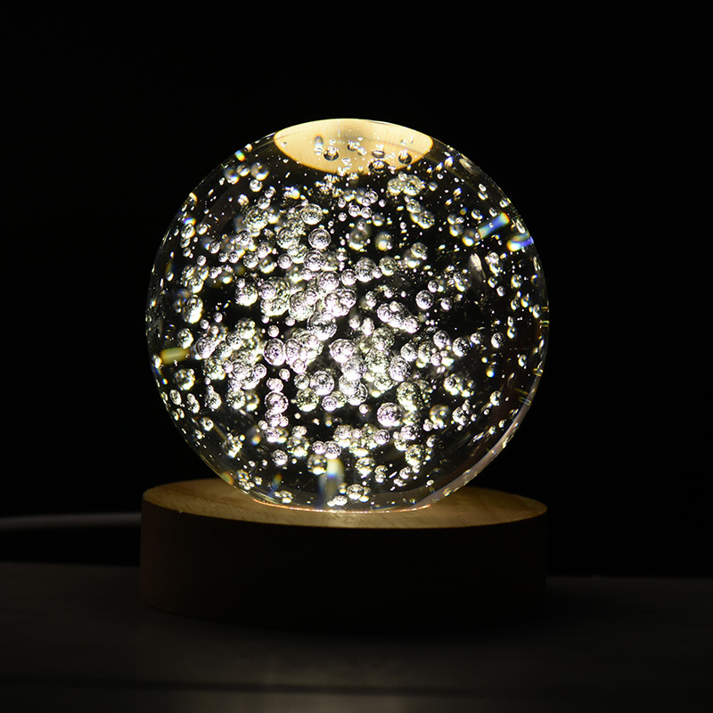 水晶球批发四叶草龙发光小夜灯桌面客厅办公摆件有意义礼物送闺蜜