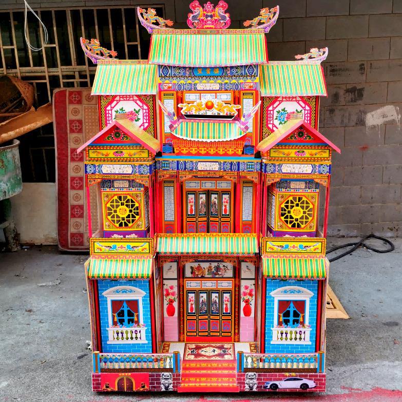 2米竹架灵屋120型仙苑楼速装祭祀丧葬白事纸房子纸扎殡葬用品批发