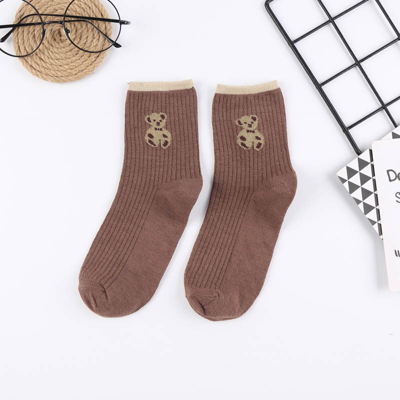 Autumn and Winter New Cartoon Cotton Socks Women's Socks Cute Japanese and Korean Cartoon Animation Socks Women's Medium Stockings Wholesale