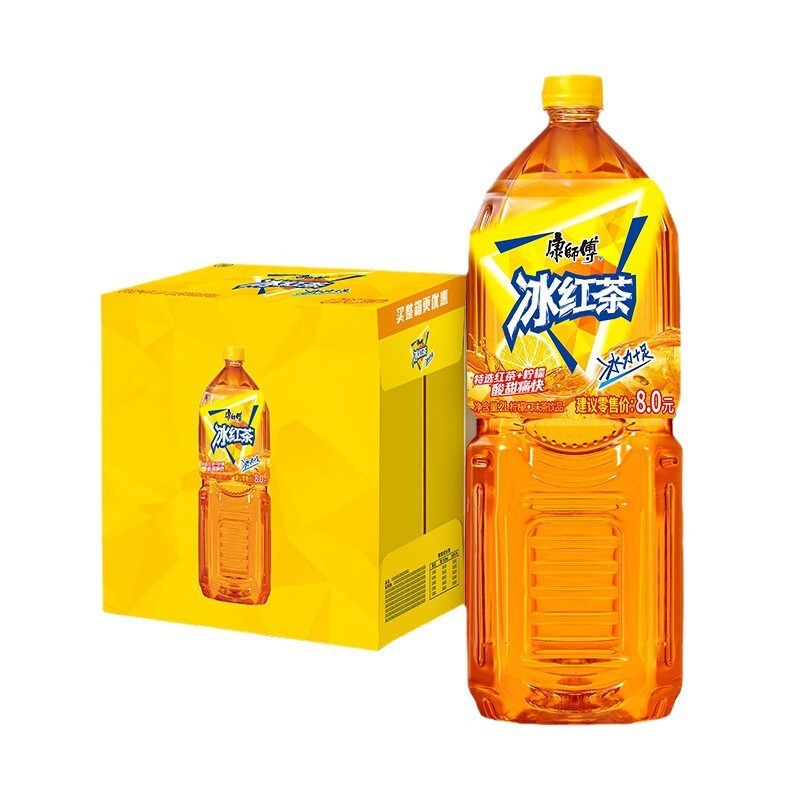 康师傅冰红茶2l*6瓶柠檬茶红茶茶味饮料饮品大瓶聚餐装整箱包装