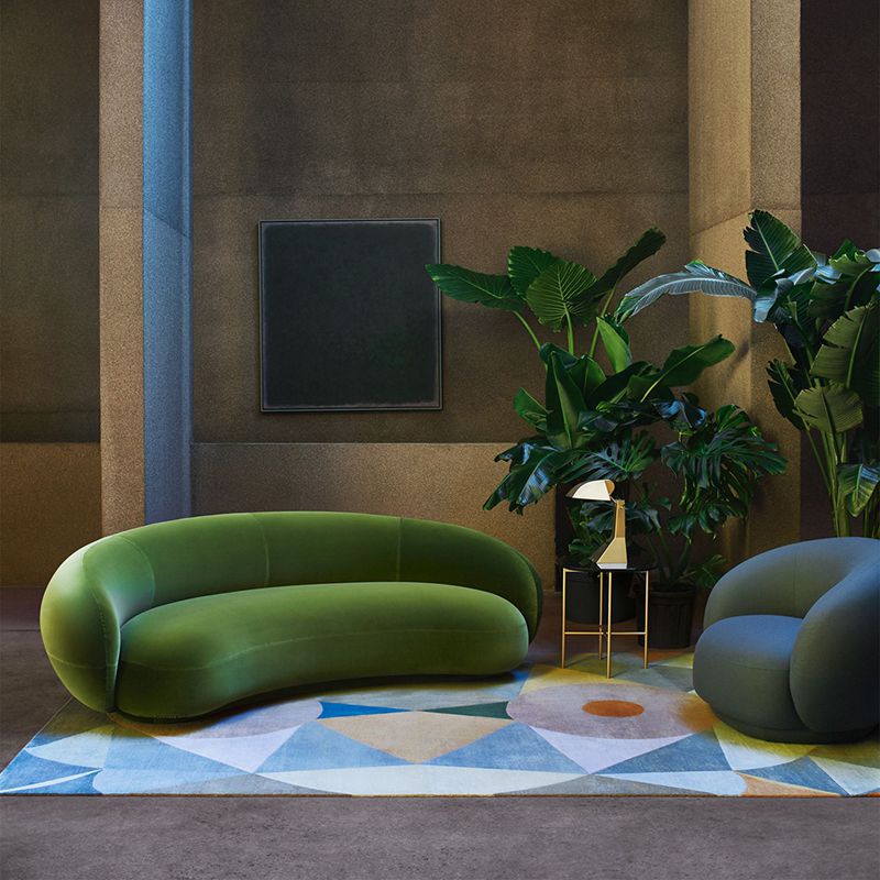 意式轻奢布艺沙发异形简约现代客厅转角弧形设计师艺术腰果沙发