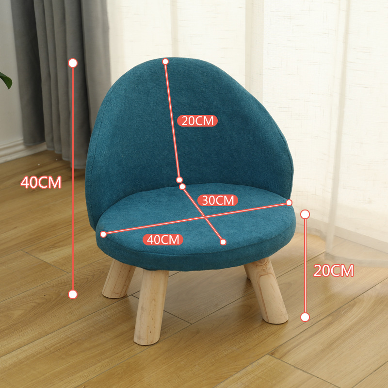 Stool Household Living Room Bench Wooden Low Stool Cute Creative Small Chair Soft Padded Stool Backrest