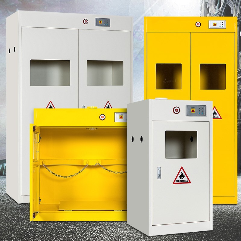 报警防爆储存煤气瓶存放柜实验室安全气瓶柜单双瓶全钢制气瓶柜