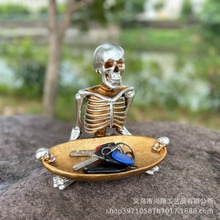 速卖通跨境新品万圣节礼物骷髅头装饰收纳摆件进门玄关钥匙收纳盒
