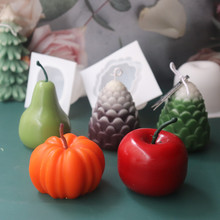 现货仿真南瓜苹果松果雪梨圣诞模具 自制DIY香薰蜡烛慕斯硅胶模具