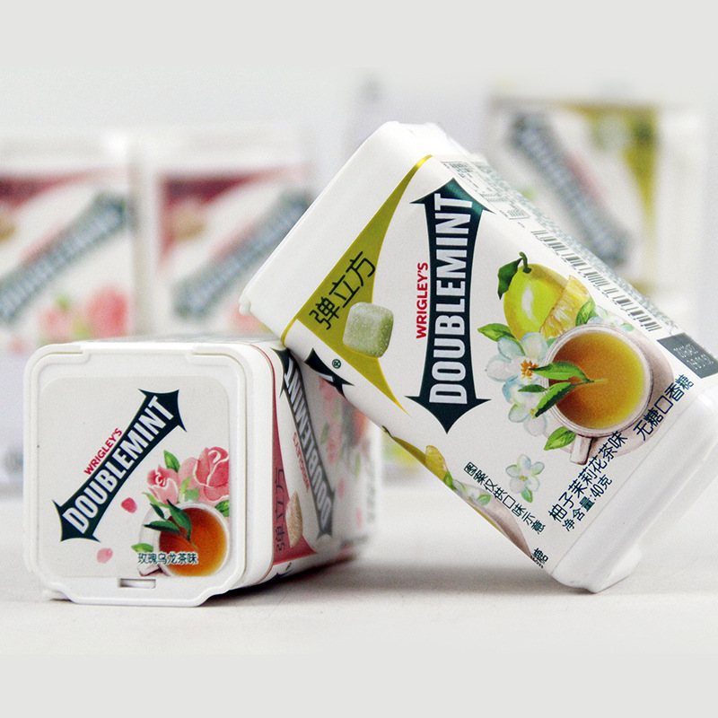 绿箭弹立方无糖口香糖40g*6瓶柚子茉莉木糖醇清新口气网红糖果