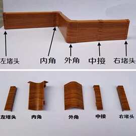 铝合金踢脚线极窄pvc8公分配件阴角阳角中接堵头塑料木地板墙贴角