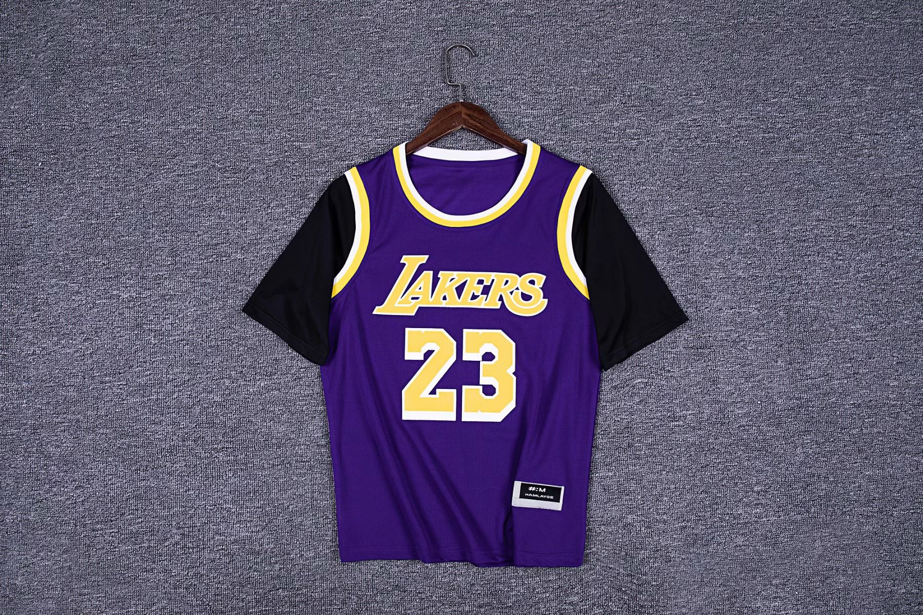 假两件上衣湖人23号詹姆斯24号科比篮球服上衣男篮球衣队服xs-4xl