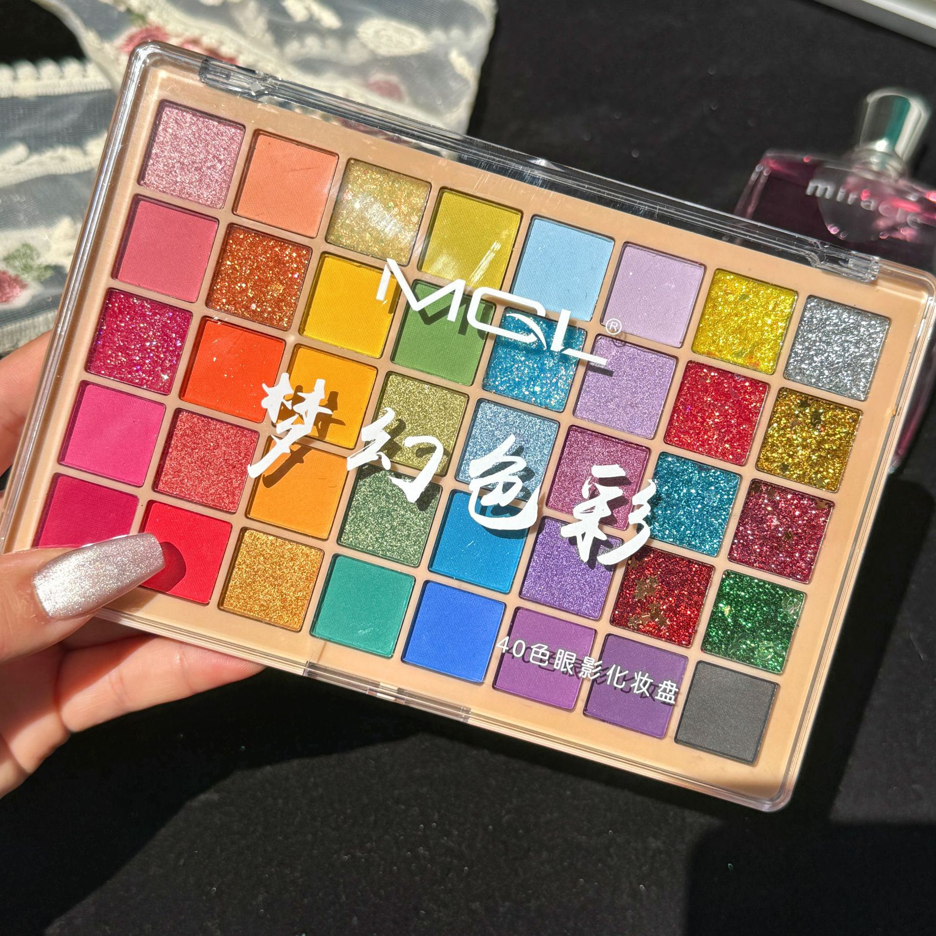 40彩色色彩眼影儿童表演舞台亮片细闪彩妆绿色蓝色紫色显色多巴胺