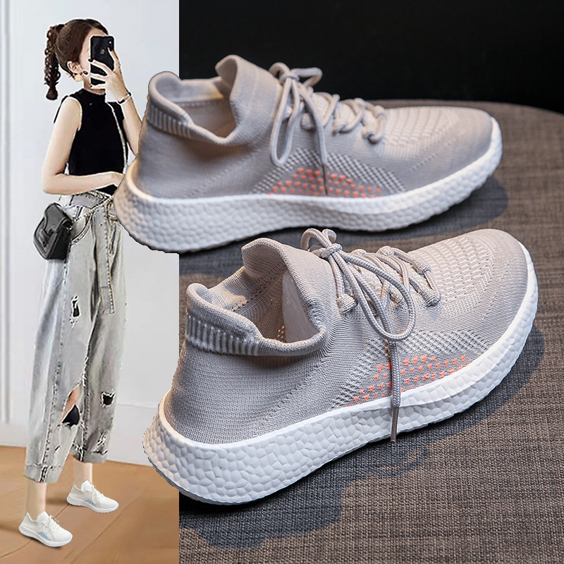 2023 spring and summer new flying woven mesh shoes casual sneakers men‘s and women‘s same european and american fashion sports running shoes