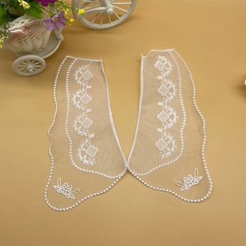 电脑刺绣蕾丝衣领双层对领花布衬衣假领童装连衣裙贴花印度外贸