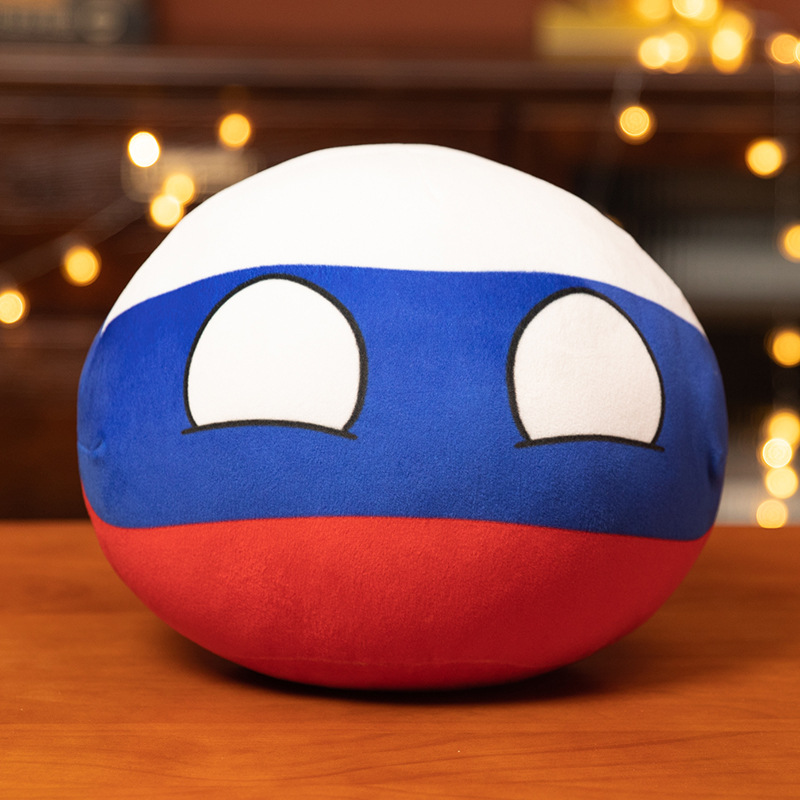 波兰球国家球中国苏联毛绒玩偶动漫周边二次元团子抱枕公仔批发